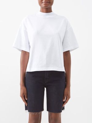 Acne Studios - Pink Label Cotton-jersey Cropped T-shirt - Womens - Optical White