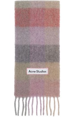 Acne Studios Pink Mohair Checked Scarf