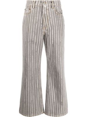 Acne Studios pinstripe pattern wide-leg jeans - Grey