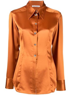 Acne Studios point-collar satin shirt - Orange