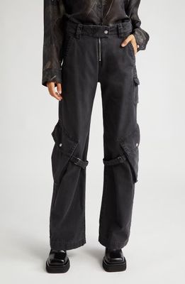 Acne Studios Potina Cotton Cargo Pants in Washed Black