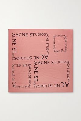 Acne Studios - Printed Silk-twill Scarf - Pink