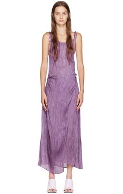Acne Studios Purple Crinkled Maxi Dress