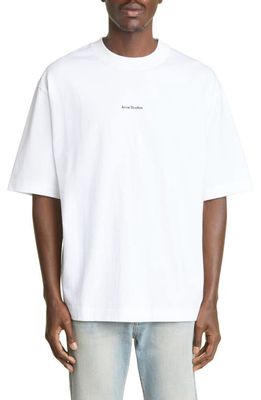 Acne Studios Relaxed Fit Logo T-Shirt in Optic White