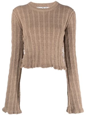 Acne Studios ribbed-knit cropped jumper - Neutrals