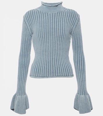 Acne Studios Ruffled cotton-blend turtleneck sweater