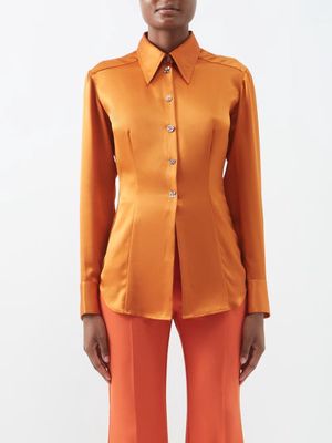 Acne Studios - Salimba Satin Shirt - Womens - Rust Orange