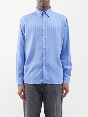 Acne Studios - Sandriok Logo-embroidered Lyocell Shirt - Mens - Blue Stripe