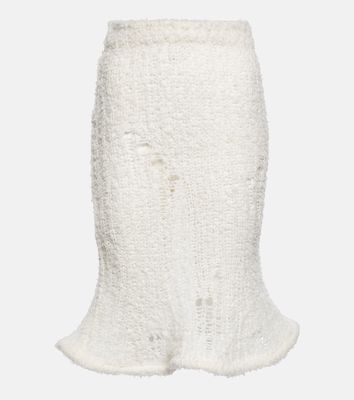Acne Studios Semi-sheer wool-blend midi skirt