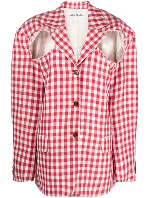 Acne Studios single-breasted gingham blazer - Red
