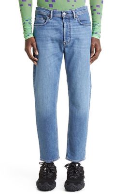 Acne Studios Slim Tapered Leg Stretch Jeans in Mid Blue