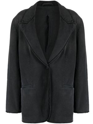 Acne Studios slogan-print denim blazer - Black