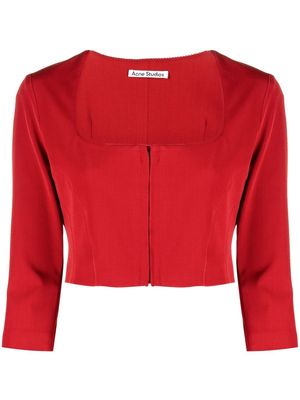 Acne Studios square-neck cropped blouse - Red
