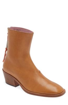 Acne Studios Stack Heel Leather Boot in Brown
