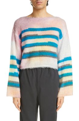 Acne Studios Stripe Crop Sweater in Blue/Multi