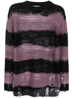 Acne Studios striped knitted jumper - Black