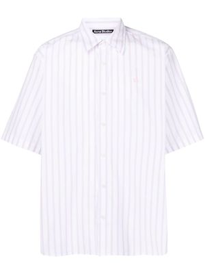 Acne Studios striped short-sleeved T-shirt - White