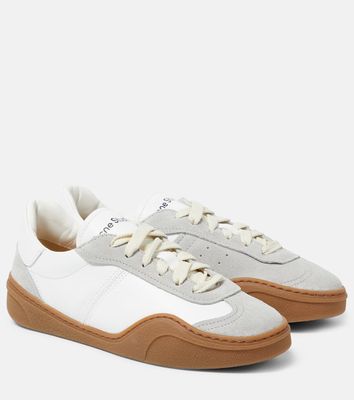 Acne Studios Suede-trimmed leather sneakers