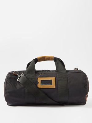 Acne Studios - Suede-trimmed Ripstop Duffel Bag - Mens - Black