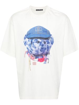 Acne Studios Teddy Face organic cotton T-shirt - Neutrals