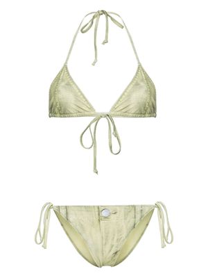 Acne Studios trompe l'oeil-print bikini - Green