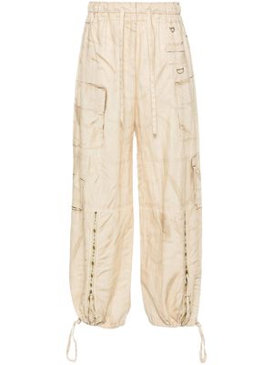 Acne Studios trompe l'oeil-print wide-leg trousers - Neutrals