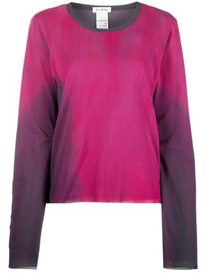 Acne Studios tulle-overlay long-sleeve T-shirt - Pink