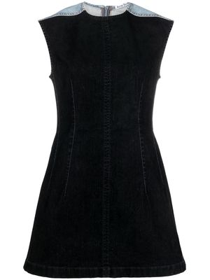 Acne Studios two-tone denim mini dress - Black
