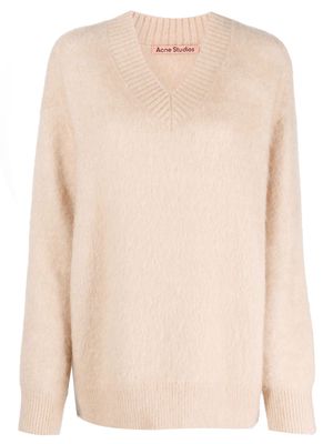 Acne Studios V-neck brushed jumper - Neutrals