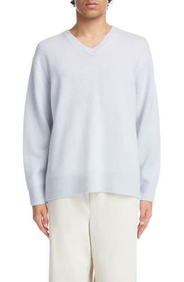 Acne Studios V-Neck Wool & Cashmere Sweater in Dusty Blue