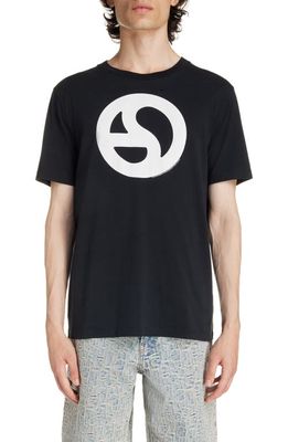 Acne Studios Warped Logo Cotton Graphic T-Shirt in Black