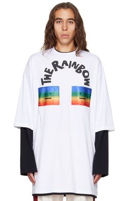 Acne Studios White Rainbow Long Sleeve T-Shirt