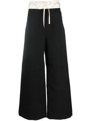 Acne Studios wide-leg drawstring trousers - Black