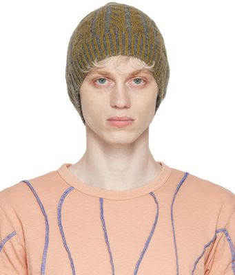 Acne Studios Yellow Cable Knit Beanie