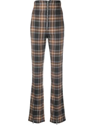 Acne Studios zip-up check pattern trousers - Brown
