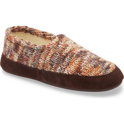 Acorn Moc Slipper in Sunset Cable Knit 