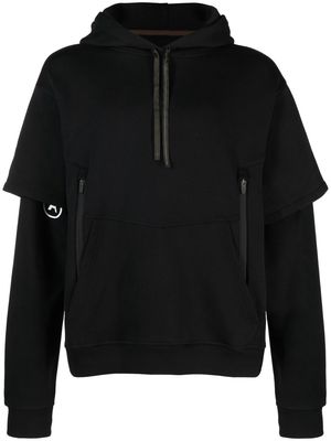 ACRONYM cotton layered-look hoodie - Black