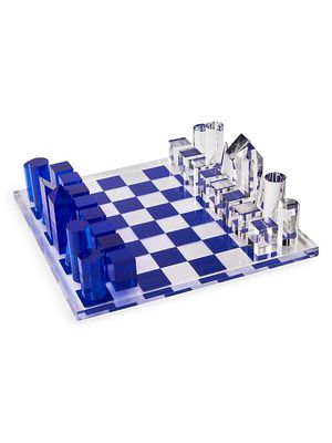 Acrylic 16-Piece Chess Set - Blue - Blue
