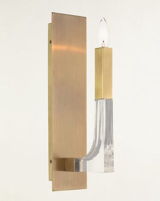 Acrylic & Brass Single Light Wall Sconce