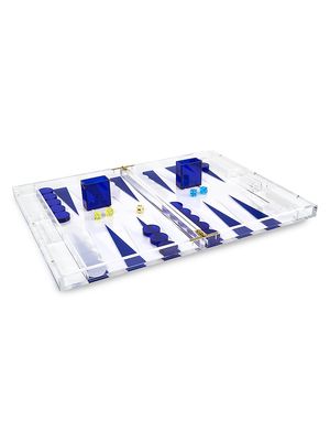 Acrylic Backgammon Board Game - Blue - Blue