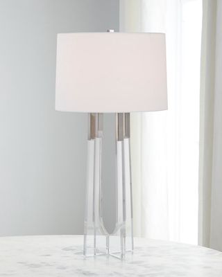 Acrylic Table Lamp with Polished Nickel