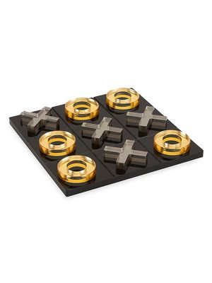 Acrylic Tic-Tac-Toe Board Game Set - Gold Silver - Gold Silver