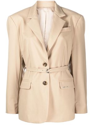 Act N°1 belted single-breasted blazer - Neutrals