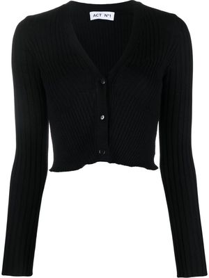 Act N°1 cropped ribbed-knit cardigan - Black
