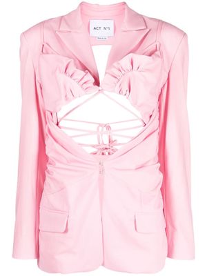 Act N°1 cut-out gathered wool blazer - Pink
