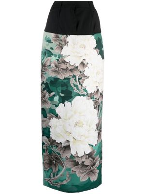 Act N°1 floral maxi skirt - White