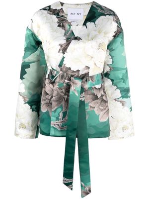 Act N°1 floral-print wrap-style jacket - Green