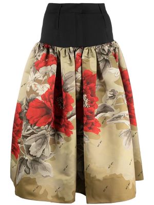 Act N°1 high-waist belted flared skirt