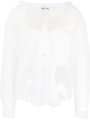 Act N°1 layered-design sheer blouse - White