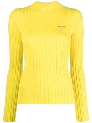 Act N°1 logo-embellished knitted top - Yellow